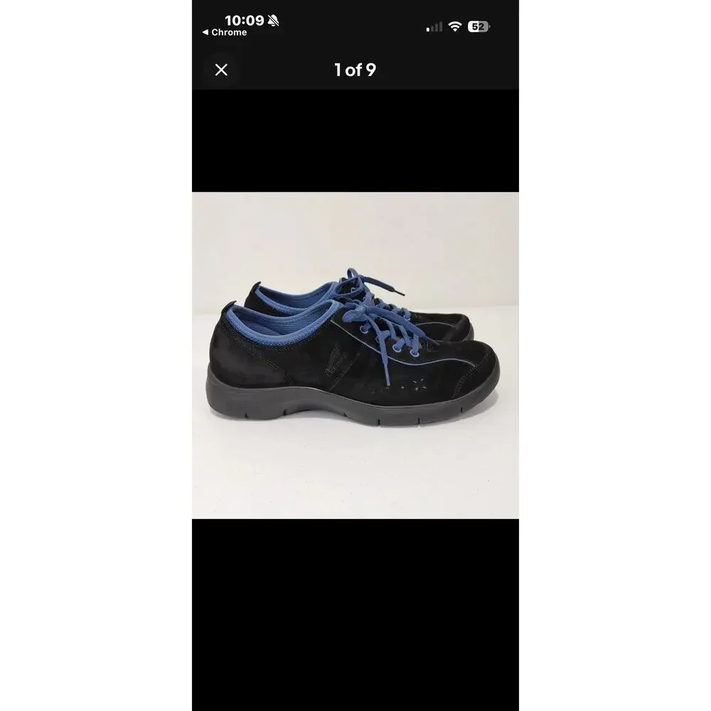 Dansko Black Suede Leather Lace Up Sporty Sneakers Women's  Size 41 /10US